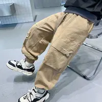 男童工装裤春装新款男孩宽松休闲裤长裤垮裤街舞裤子束脚阔腿裤