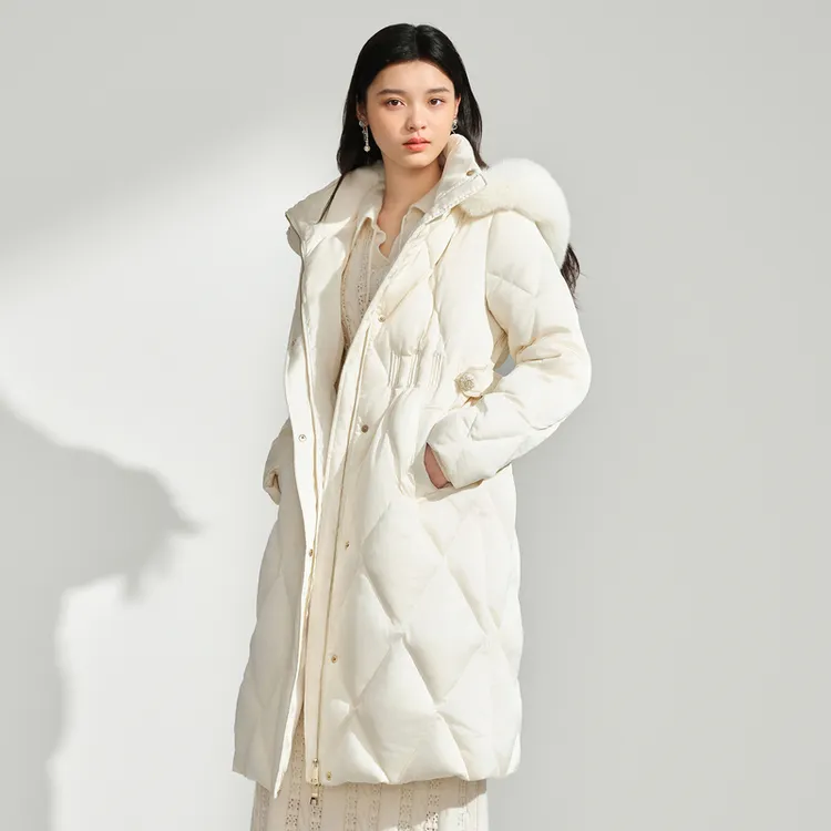 【御寒狐狸毛】时尚连帽羽绒服松花江90白鸭绒DOUBLOVE贝爱冬季新款