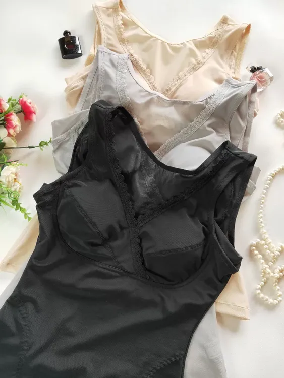 外贸 日单 四季薄款收腹产后恢复无钢圈聚拢侧收副乳塑身收腰背心