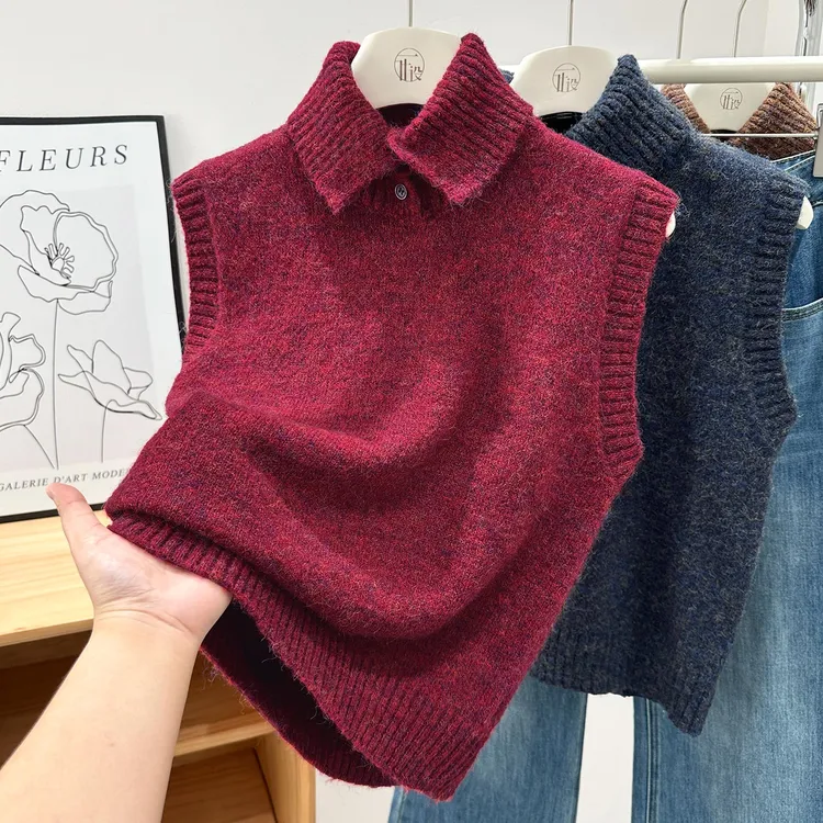 时尚百搭红色女装内搭T恤2025冬季新款加厚保暖针织坑条韩版上衣