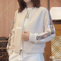 雪姐服饰「肩格拼接外套」早秋新款韩系百搭宽松格纹拼接外套