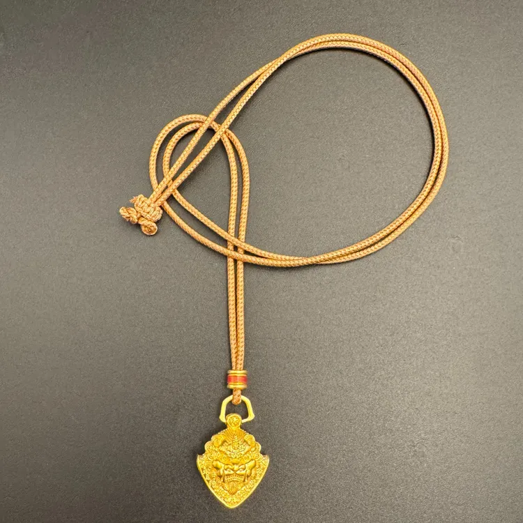 足金999黄金谛听手雕纂刻古法工艺吊坠
