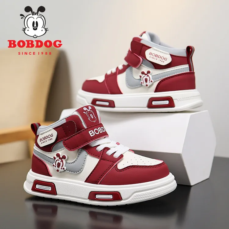 Bobdog/巴布豆童鞋秋冬季高帮运动鞋男童低帮休闲板鞋女童鞋子