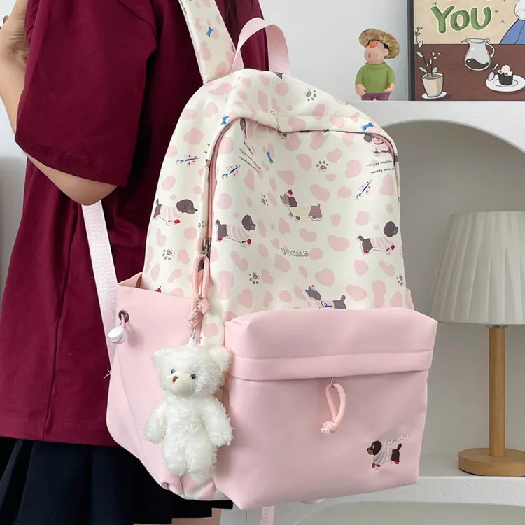 书包女ins高颜值卡通可爱3-6年级学生高中生初中生大容量双肩包