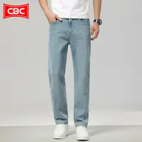 CBC牛仔裤男士修身小脚裤2025新款秋季直筒男裤弹力休闲男款裤子