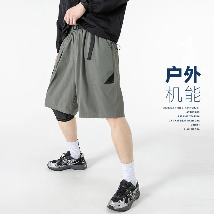 lu露同款五分裤冰丝裤工装机能短裤夏季户外男女潮牌宽松休闲运动