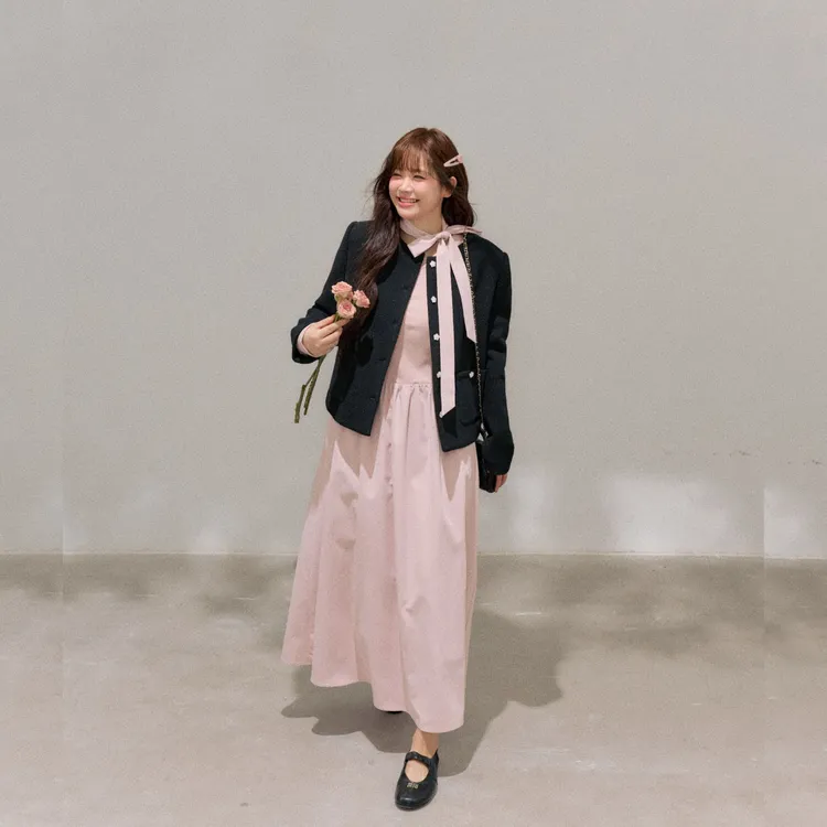 【香颂千金】大码女装微胖妹妹韩版法式气质小香风外套连衣裙