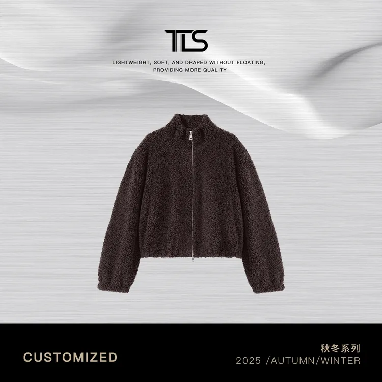 TT【小考拉】100%绵羊毛初剪澳毛颗粒感立链短款保暖外套LZ24425