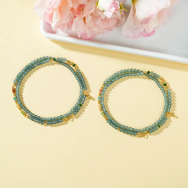 【云上叙】翡翠DIY项链-多样性发其一-约4mm-V94217-M（甄选）