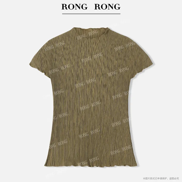 溶溶【甜美系】RONGRONG 木耳领飞飞袖百搭显瘦T恤上衣ZGC6J1868