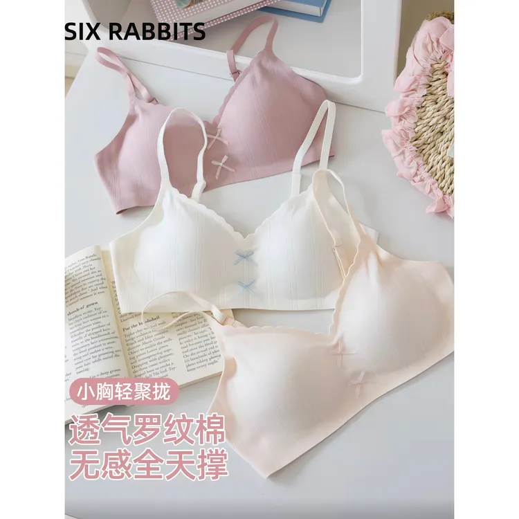 内衣女小胸聚拢防下垂收副乳胸罩无钢圈果冻条软支撑调整型文胸罩