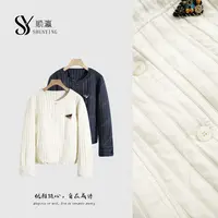 【仟娜】温柔又显白~简约舒适感圆领短款竖条纹棉服外套SY73MF5967
