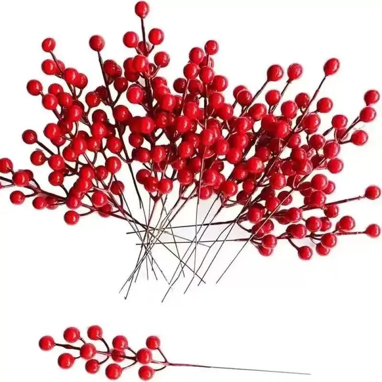 红果发财果手工插花盆景材料客厅婚庆乔迁装饰假花新年网红植物