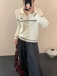 MT DISTORTION 秋季新款Polo领针织开衫上衣女时尚百搭