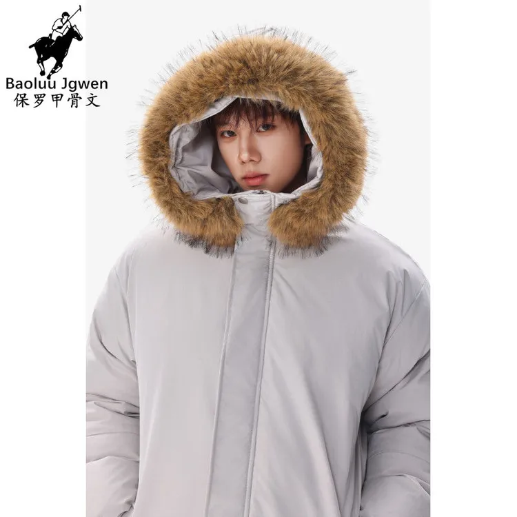 Baoluu Jgwen/保罗甲骨文2025冬季棉服连帽连帽加厚保暖户外男士