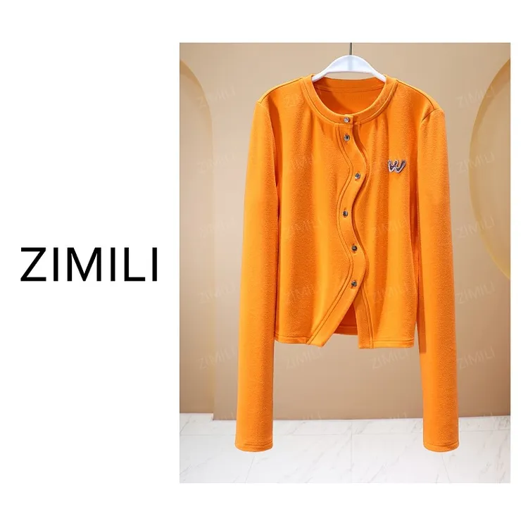 【亮哥女装】2025秋冬新品《锦绣系列》金莲花橙开衫上衣26027-A6