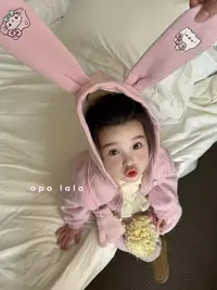Op玫瑰粉外套套装女童儿童春秋长袖洋气公主套装77035
