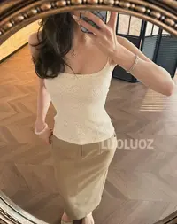 LUOLUOZ【蕾丝吊带】高级感气质百搭收腰打底收腰吊带G1125