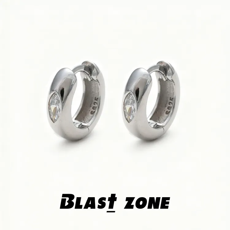 925银合成锆石耳饰 荷鲁斯之眼耳环男女通用 美式高级感耳圈耳钉