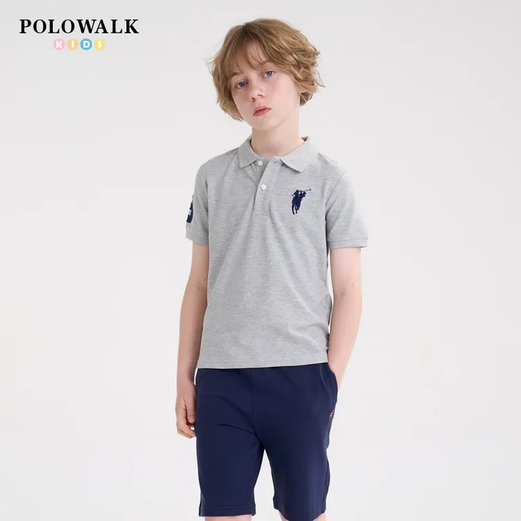 POLOWALK童装新品夏季儿童短袖透气T恤Polo衫男孩B44W422F1231