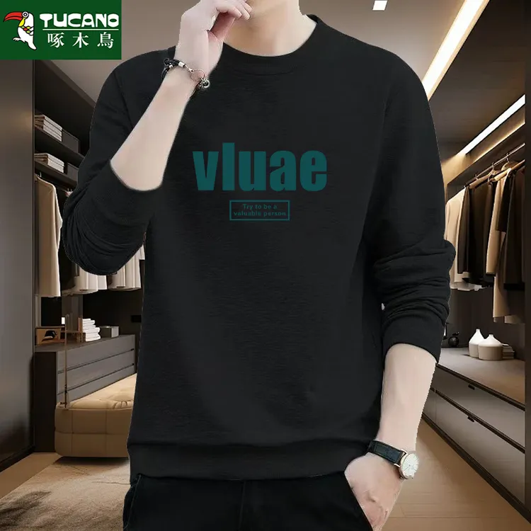 啄木鸟韩版新品情侣款加厚圆领套头打底上衣宽松大码卫衣潮流保暖