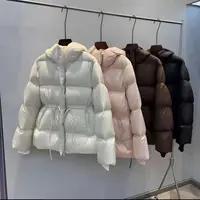90%白鹅绒！巴黎走秀款,，韩系风收腰连帽加厚鹅绒服