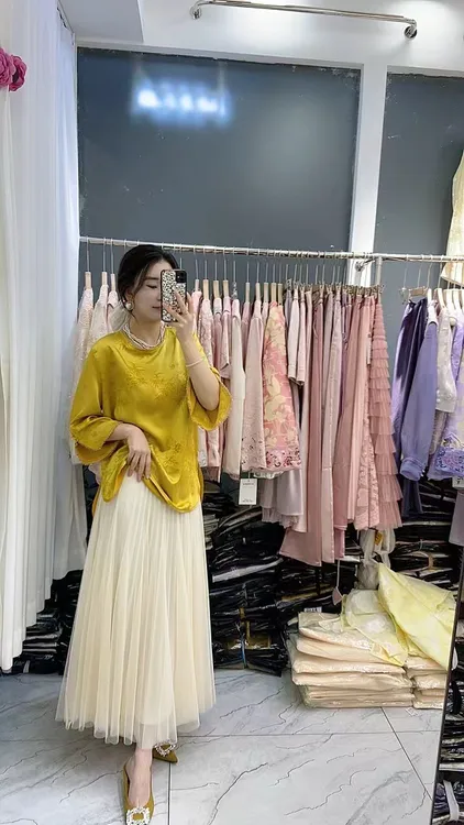 新中式国风女装缎面提花衬衫2025年夏季新款气质百搭女上衣