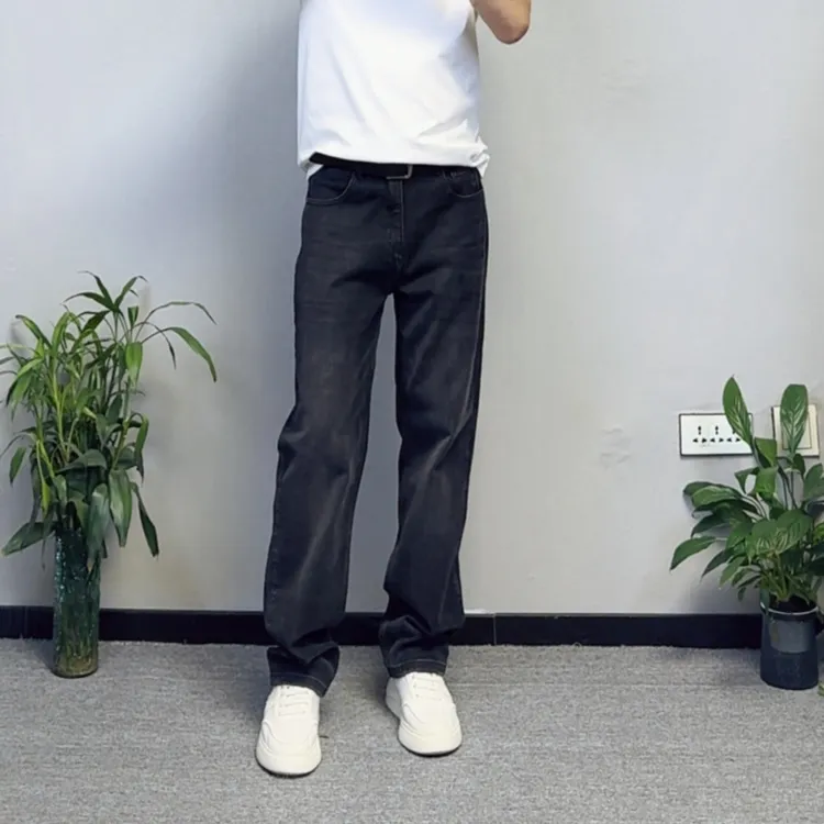 秋冬男士经典直筒牛仔裤百搭弹力显高显瘦宽松休闲阔腿长裤