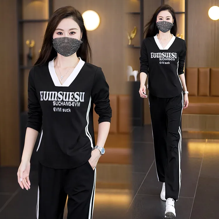 休闲宽松时尚套装女2025年秋季新款大码女装洋气显瘦气质两件套