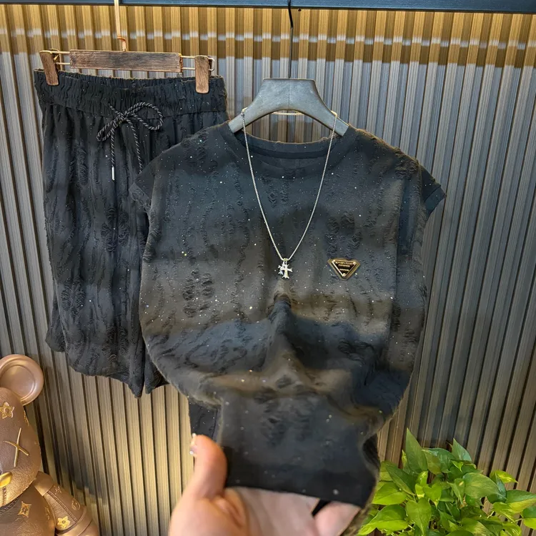 2025夏季背心男士时尚百搭夏季休闲套装破洞短裤薄款宽松潮流裤子