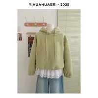 【薄荷森林】东大门韩国原单纯色百搭韩版抽绳双面绒连帽卫衣9985