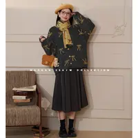 maodan/猫单【哈利情书】【羊毛】孕妇装秋季新品时尚优雅毛衣半身裙