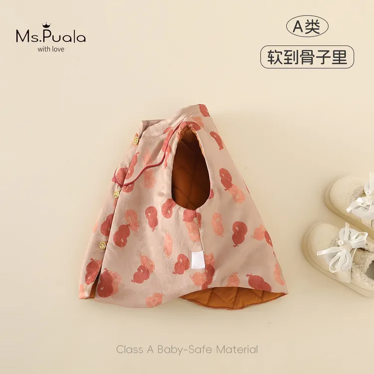 【MsPuala福气满满】婴幼儿童女宝宝马甲夹棉柔软冬款葫芦印花马夹