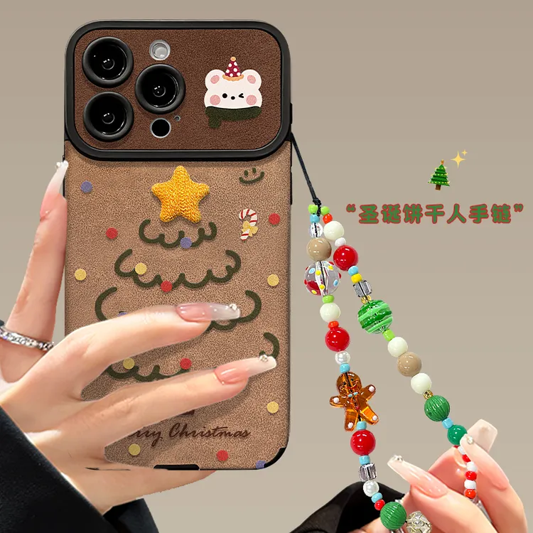 星星圣诞树适用苹果17华为VIVO/OPPO小米iPhone16视窗贴皮手机壳