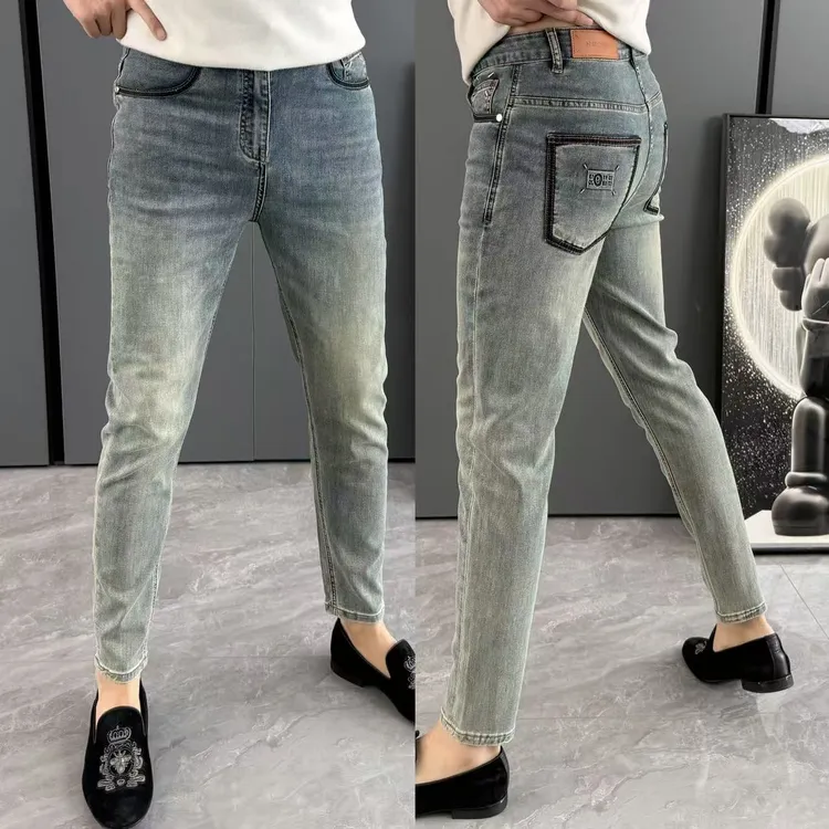 男士长裤夏季薄款牛仔裤男修身显瘦弹力舒适小脚裤男时尚百搭简约