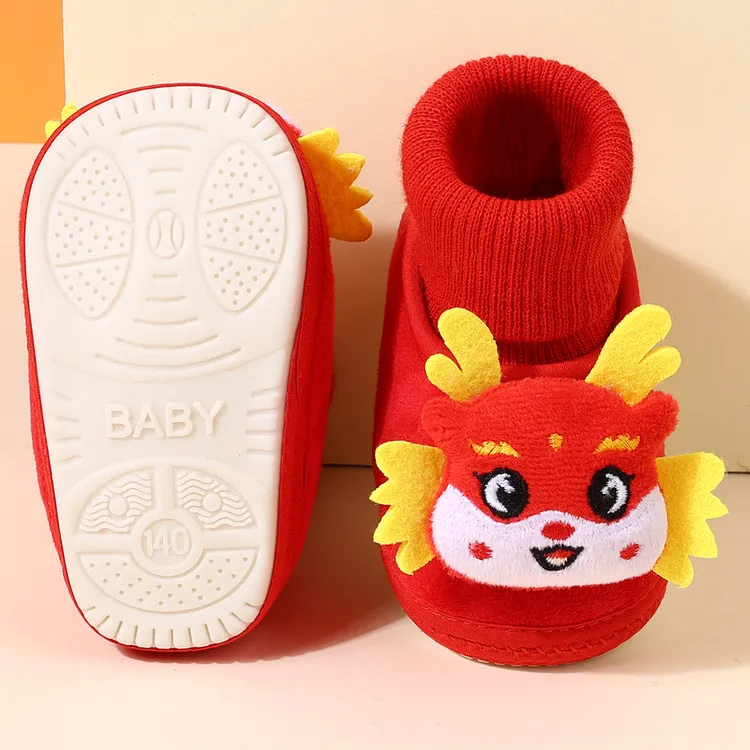 秋冬季加厚保暖宝宝婴儿鞋隔凉防滑软底新年宝宝满月学步鞋室内