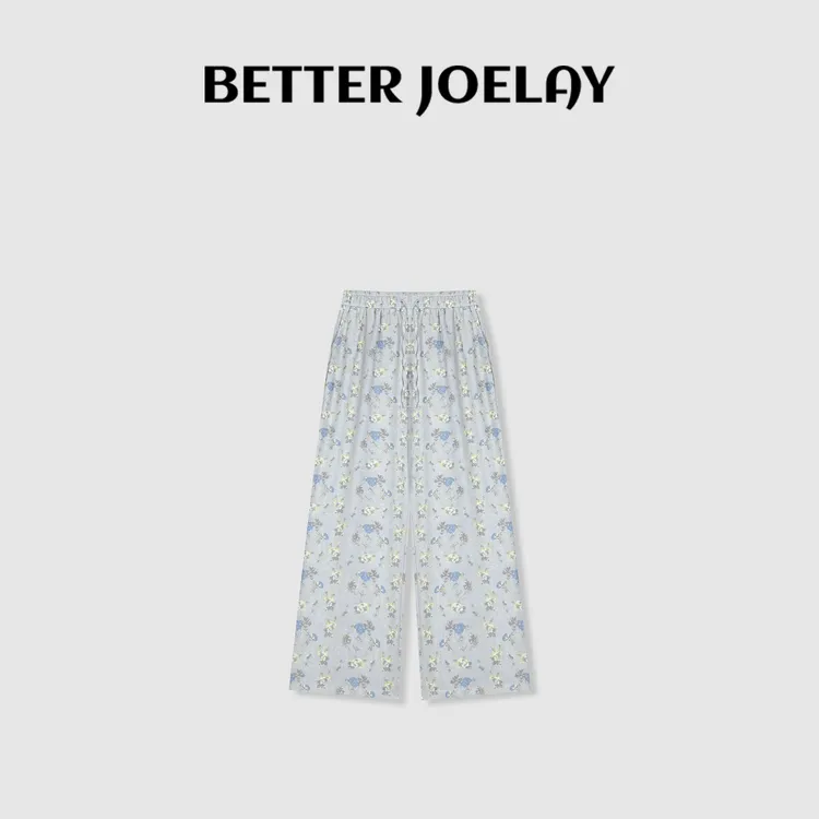 (MY)BETTER JOELAY-【迷人花花】时尚休闲直筒裤子宽松百搭KKH2271