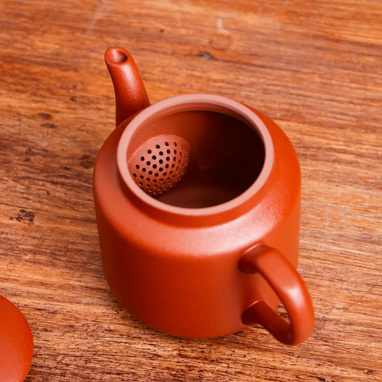 原矿朱泥橘皮紫砂茶壶洋筒壶断水凤鸣泡茶器具泡茶专用单个茶壶
