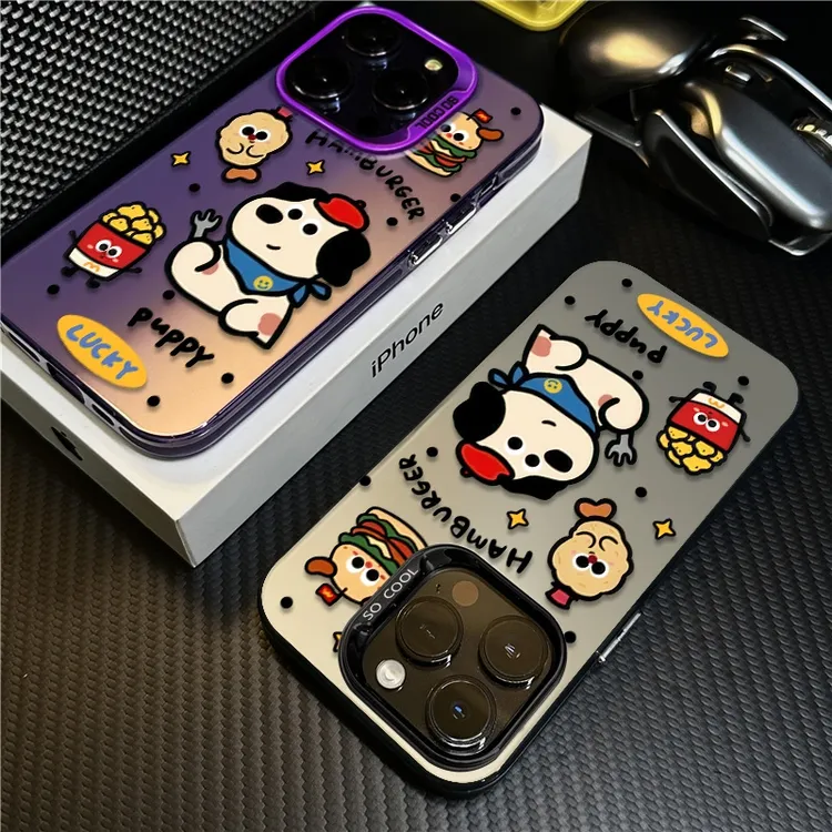 汉堡小狗适用苹果16promax手机壳iPhone15硅胶14保护套17新款卡通