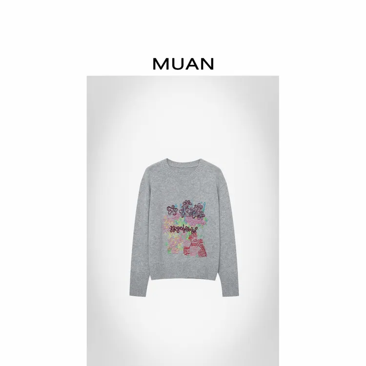 木岸MUAN：《艺术花园毛衣》定制100羊毛318克高级毛衣女CQ-DG3-148