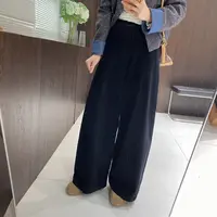 IMFLY金小金自制女装 休闲裤DYK2858秋冬老钱风灯芯绒休闲阔腿裤