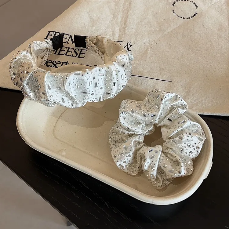 简约高颅顶发箍女孩发箍个性百搭褶皱缎面高颅顶氛围感发卡头箍女