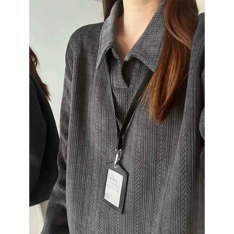 麦穗纹提花polo衫男秋季美式重磅肌理感卫衣老钱风翻领内搭打底衫