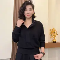 秋季新款立领半拉链时尚套头洋气百搭上衣