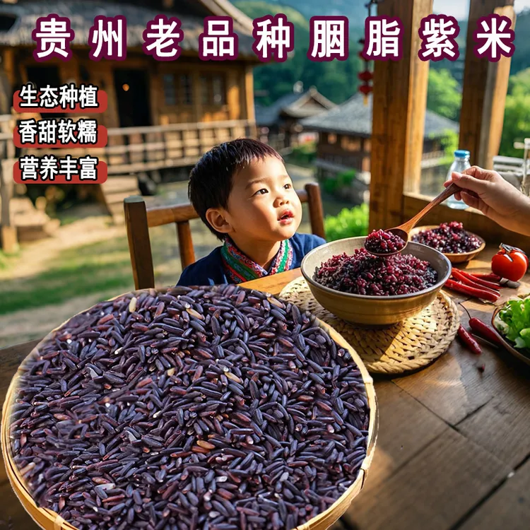 紫米2025年贵州梯田新米血糯米老品种黑糯米孕妈煮粥杂粮包粽子