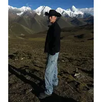 ADGC美式复古双膝伐木牛仔裤男秋冬款蓝色水洗休闲工装直筒长裤