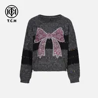 TCH私服烫钻工艺新时尚淑女百搭新潮流针织衫T75C09E5111轻奢tch