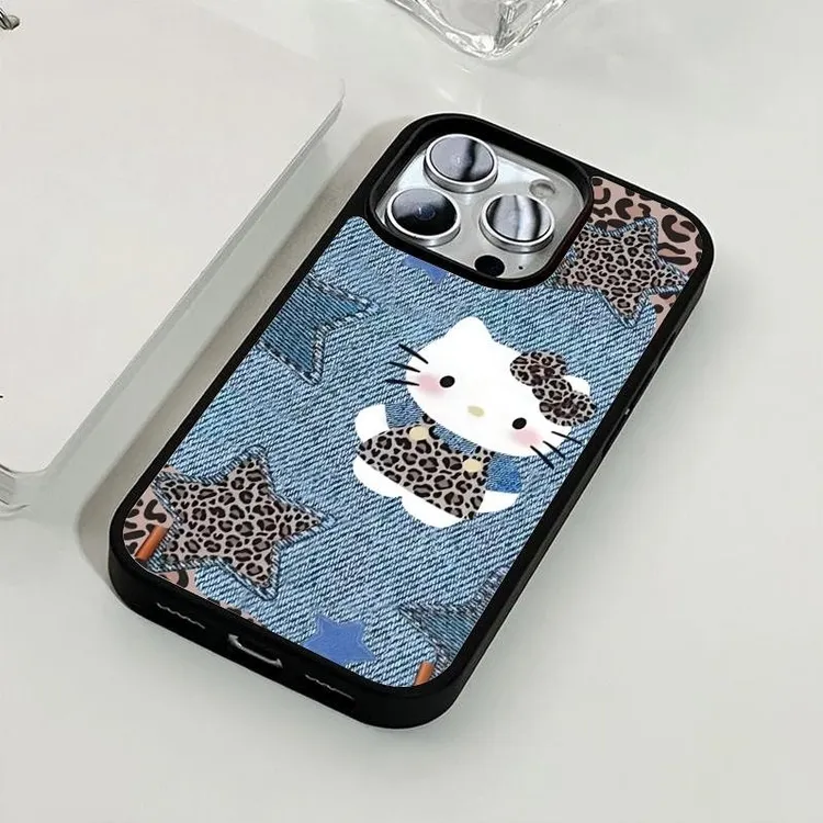 新款韩系牛仔豹纹手机壳适用苹果16小米17pro荣耀90gt200/300/400