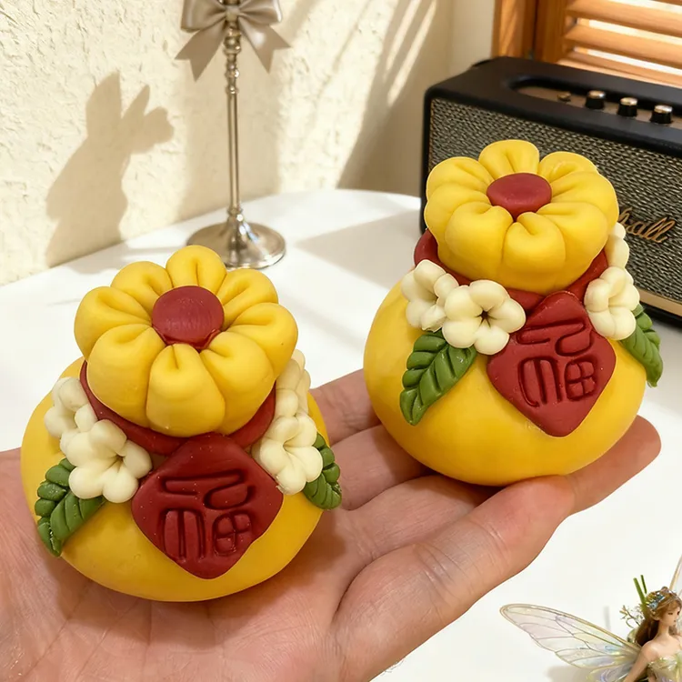 陆子明老师 新年生日福袋中式福袋寿桃蛋糕花饽饽聚宝盆造型模具