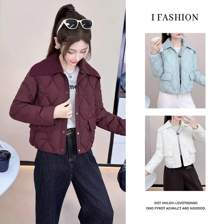 今年流行长袖棉服女2025冬季新款设计感减龄修身加棉加厚上衣外套